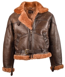 Bunda kožená UK BOMBER RAF s límcem HNĚDÁ velikost 3XL