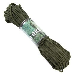 Šňůra PARACORD 7 vláken NYLON 3 mm/30 m ZELENÁ