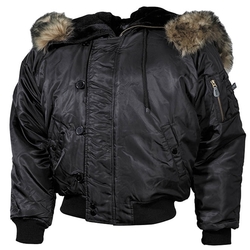Bunda s kapucí N-2B POLAR ČERNÁ velikost 3XL
