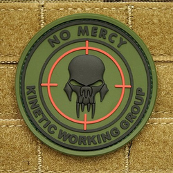 Nášivka NO MERCY - KINETIC GROUP plast ZELENÁ