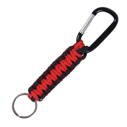 Klíčenka PARACORD s karabinou ČERVENO-ČERNÁ