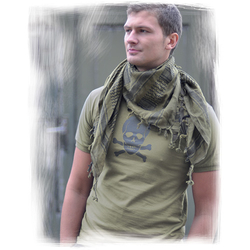 Triko krátký rukáv LEBKA TOTENKOPF ZELENÉ