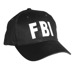 Čepice baseball s nápisem 'FBI' ČERNÁ