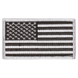 Nášivka US vlajka 4,5 x 8,5 cm velcro ČERNÁ/STŘÍBRNÁ