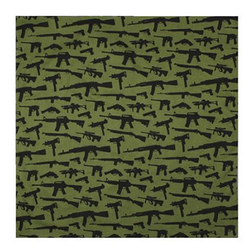 Šátek 55 x 55 cm BANDANA GUN PATTERN OLIV