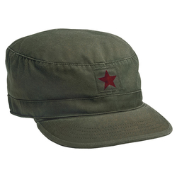 Čepice VINTAGE FATIGUE RED STAR ZELENÁ velikost M