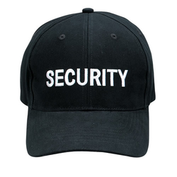 Čepice baseball bílý nápis "SECURITY" ČERNÁ