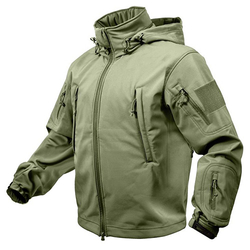 Bunda TACTICAL s kapucí softshell ZELENÁ velikost 4XL