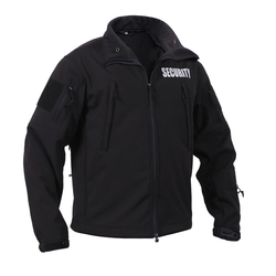 Bunda softshell SECURITY a kapucí ČERNÁ velikost 3XL