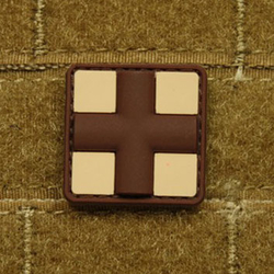 Nášivka KŘÍŽ MEDIC 25mm plast DESERT