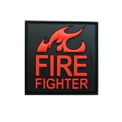 Nášivka FIRE FIGHTER plast ČERNÁ/ČERVENÁ