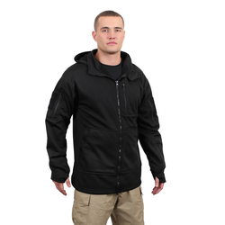 Bunda TACTICAL s kapucí ČERNÁ velikost 3XL