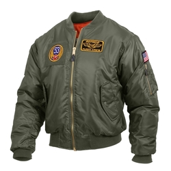Bunda s nášivkami MA1 FLIGHT SAGE GREEN velikost 3XL