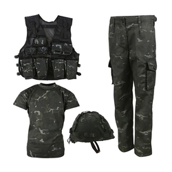 Komplet dětský taktický ARMY COMBO BTP BLACK velikost 12-13